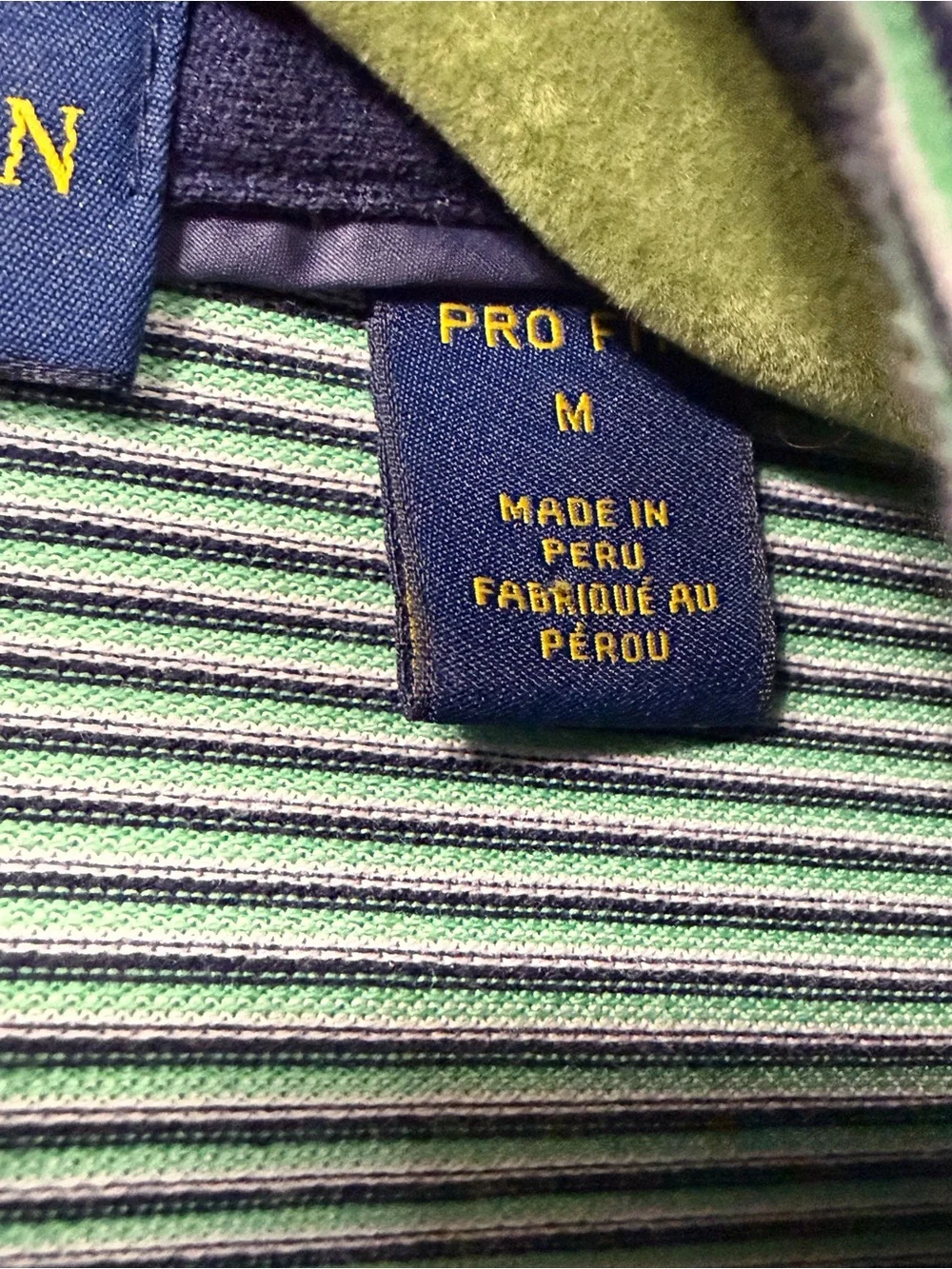 Ralph Lauren Green Striped Pro Fit Men’s Golf Polo Men’s Shirt Size Medium
